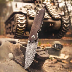 Boker M4 Sherman Tank Damascus Tactical Framelock Folder Knife 110662DAM -Chic Knives Store BOKER M4 SHERMAN 110662DAM WEB 73807.1651265971.1280.1280