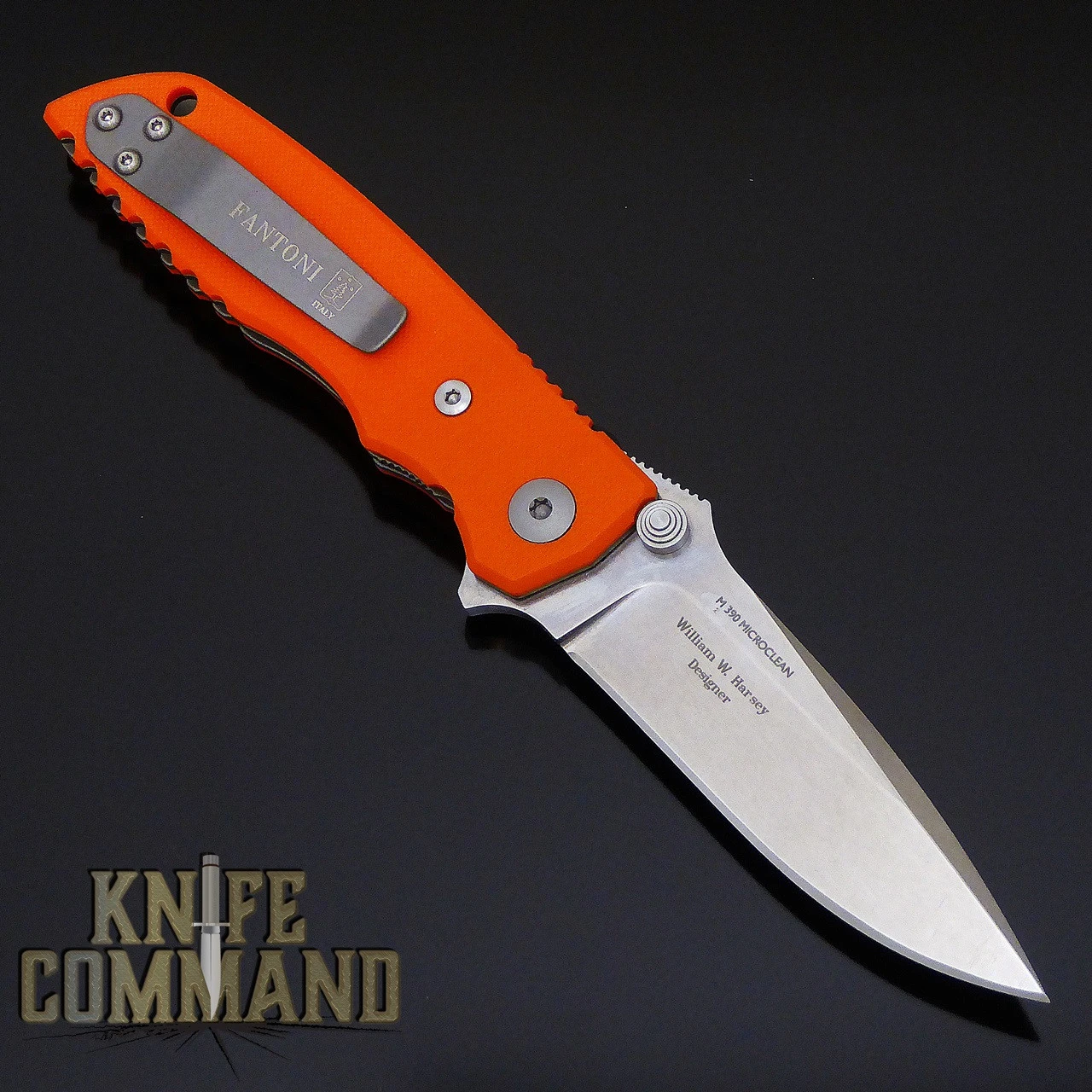 Fantoni HB 03 M390 William Harsey Combat Folder Tactical Knife Blaze Orange 4 Fantoni HB 03 M390 William Harsey Combat Folder Tactical Knife Blaze Orange - Image 2