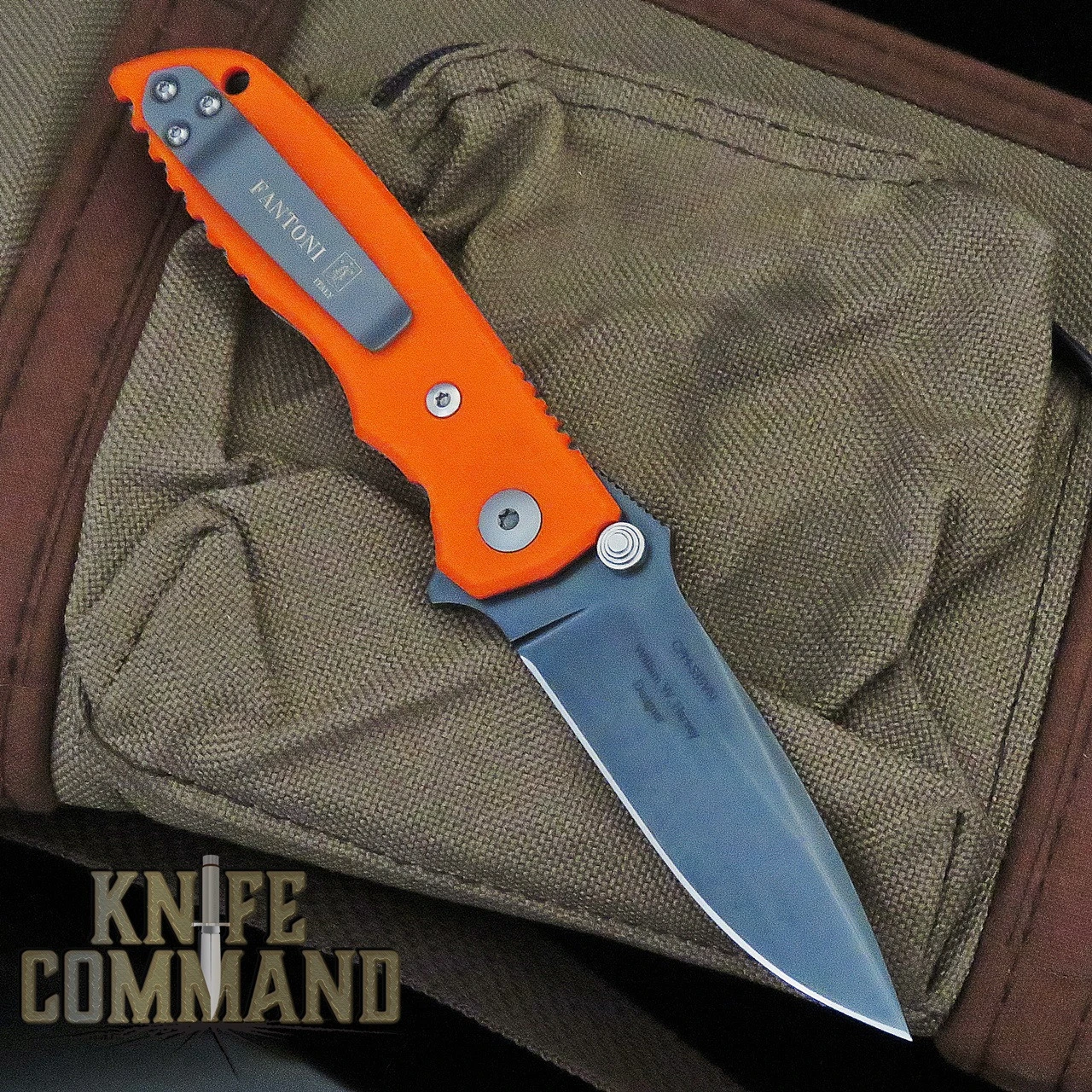 Fantoni HB 03 William Harsey Combat Folder Tactical Knife Blaze Orange S35VN Black PVD 4 Fantoni HB 03 William Harsey Combat Folder Tactical Knife Blaze Orange S35VN Black PVD - Image 2