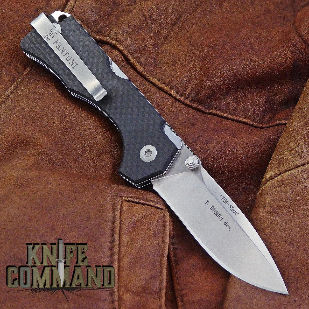 Fantoni Hide Carbon Fiber Lockback Folding Knife By Tommaso Rumici 4 Fantoni Hide Carbon Fiber Lockback Folding Knife By Tommaso Rumici - Image 2