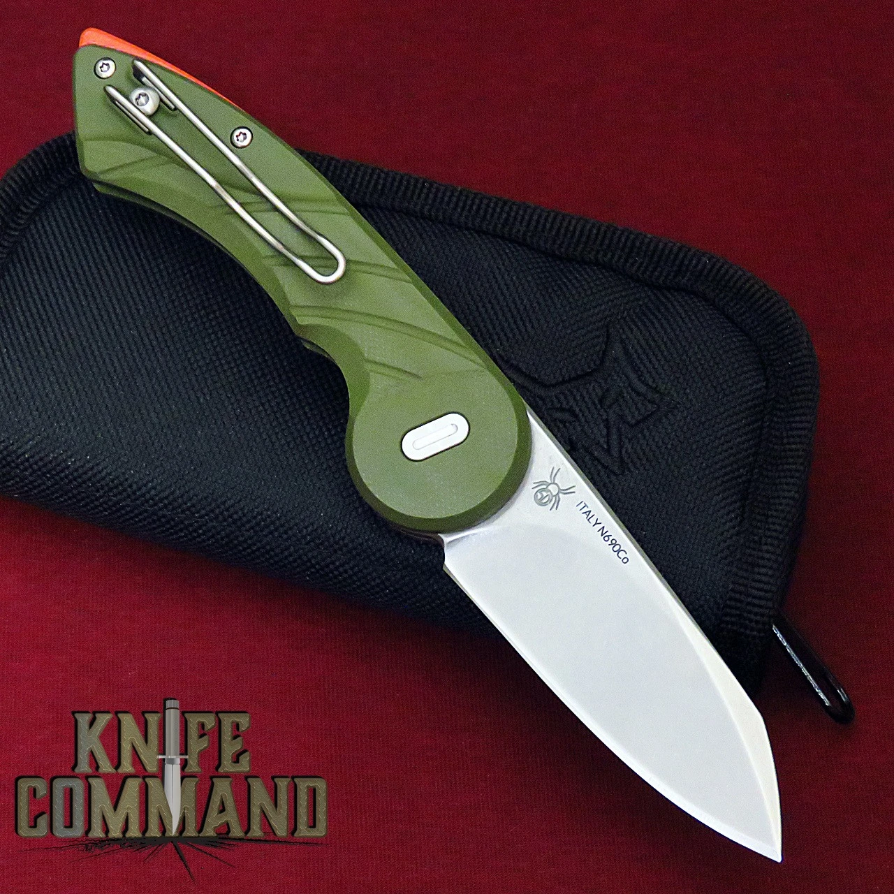 Fox Knives Radius Olive Drab Green / Orange Spacer Folding Knife FX-550 G10 OD 4 Fox Knives Radius Olive Drab Green / Orange Spacer Folding Knife FX-550 G10 OD - Image 2