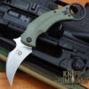 Fox Knives Bastinelli OD Green Black Bird Karambit Folding Knife FX-591ODSW Stonewashed Blade -Chic Knives Store FOX FX 591ODSW 84518.1611188210.1280.1280
