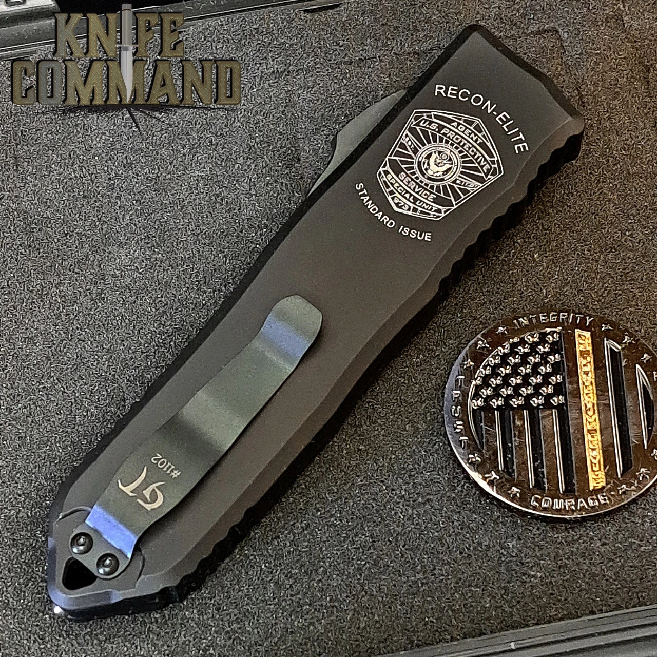 Guardian Tactical Recon Elite Tanto Serr OTF Automatic Knife Black Elmax 103222 7 Guardian Tactical Recon Elite Tanto Serr OTF Automatic Knife Black Elmax 103222 - Image 5