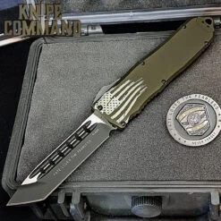 Guardian Tactical Recon Elite OD Green OTF Automatic Knife Tanto Black Elmax 108221