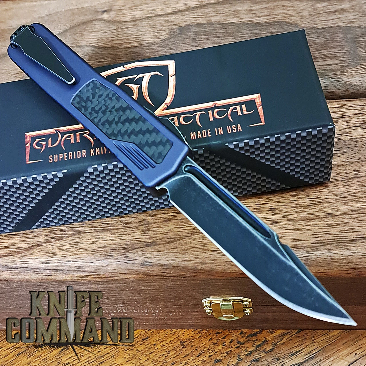 Guardian Tactical Custom Scout Carbon Fiber OTF Automatic Knife Dark Stonewash Clip Point Elmax Blade 142611 4 Guardian Tactical Custom Scout Carbon Fiber OTF Automatic Knife Dark Stonewash Clip Point Elmax Blade 142611 - Image 2