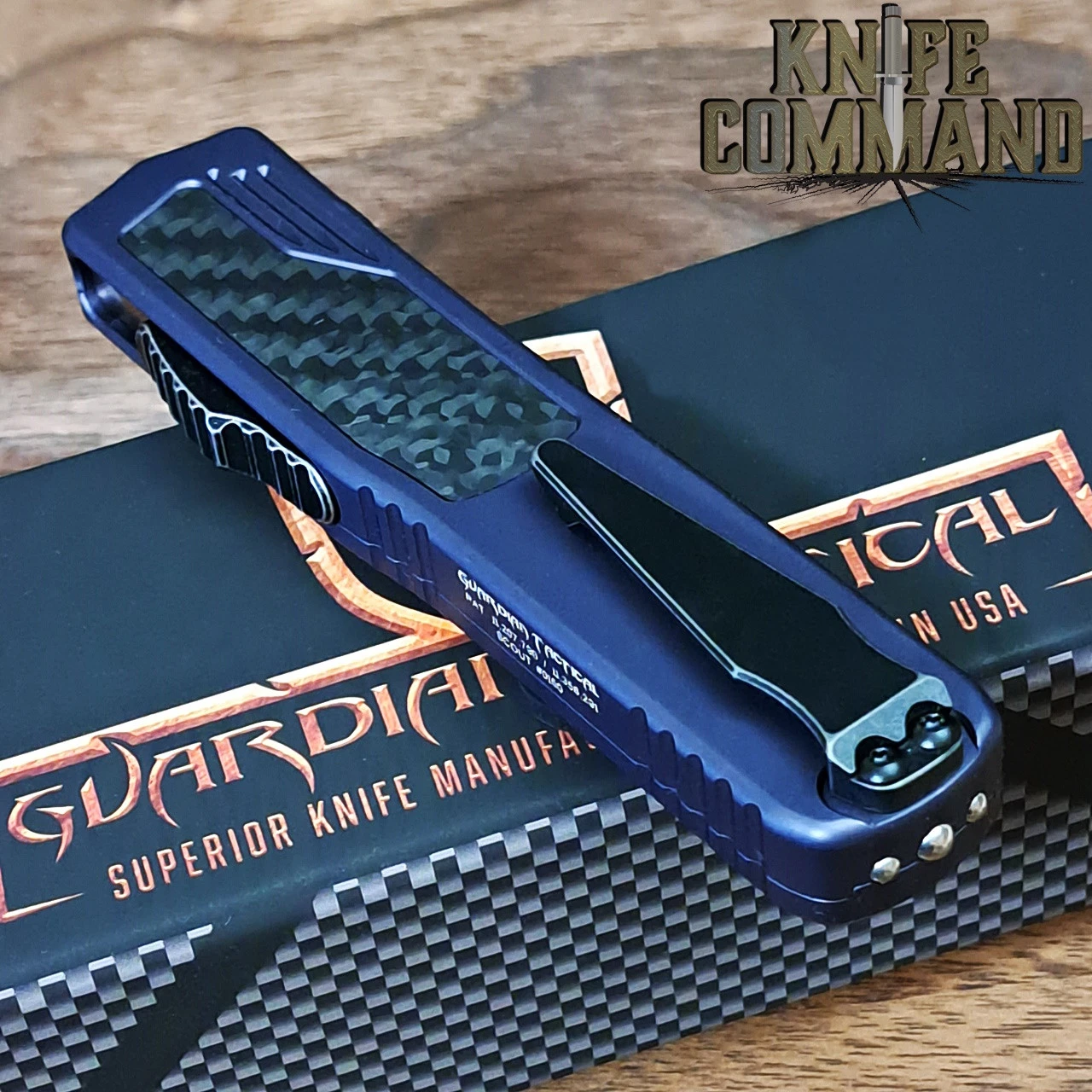 Guardian Tactical Custom Scout Carbon Fiber OTF Automatic Knife Dark Stonewash Clip Point Elmax Blade 142611 5 Guardian Tactical Custom Scout Carbon Fiber OTF Automatic Knife Dark Stonewash Clip Point Elmax Blade 142611 - Image 3
