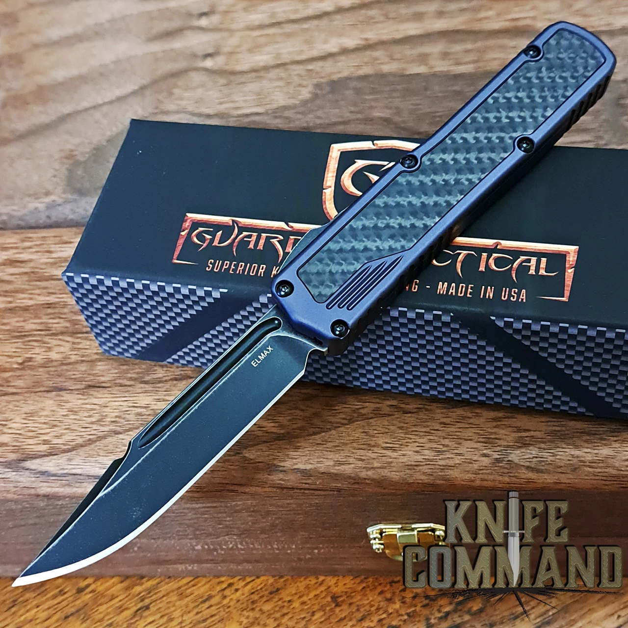 Guardian Tactical Custom Scout Carbon Fiber OTF Automatic Knife Dark Stonewash Clip Point Elmax Blade 142611 3 Guardian Tactical Custom Scout Carbon Fiber OTF Automatic Knife Dark Stonewash Clip Point Elmax Blade 142611
