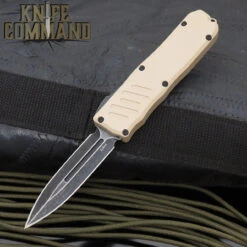 Guardian Tactical Recon-035 OTF Automatic Knife Desert Tan Double Edge Black Stonewash 97631