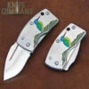 G Sakai Skull Wildlife Series Kawasemi Kingfisher Money Clip Pocket Knife 11167 -Chic Knives Store G SAKAI 11167 17488.1509396202.1280.1280