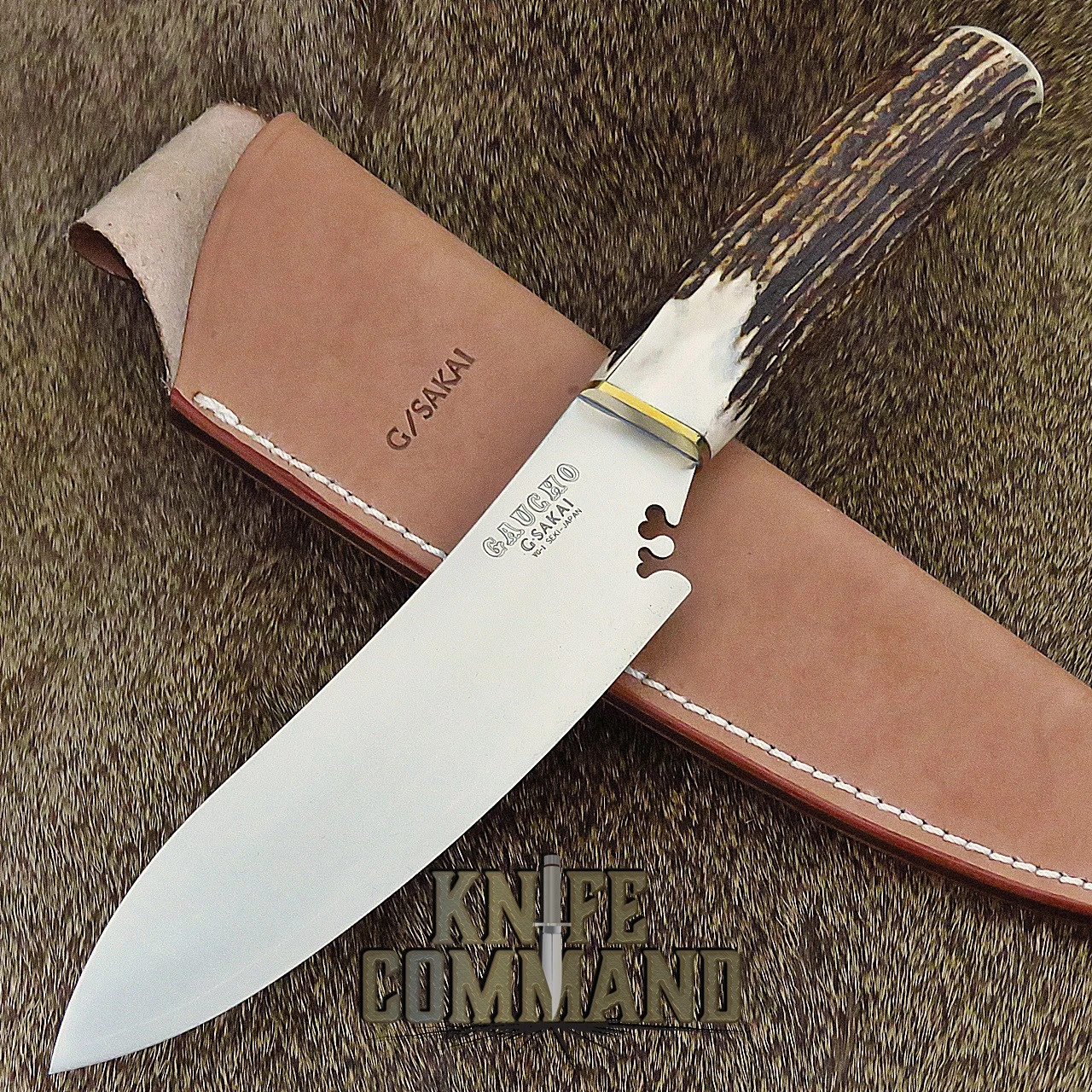 G Sakai Gaucho Facon Stag Fixed Blade Hunting Cowboy Knife 11306 3 G Sakai Gaucho Facon Stag Fixed Blade Hunting Cowboy Knife 11306