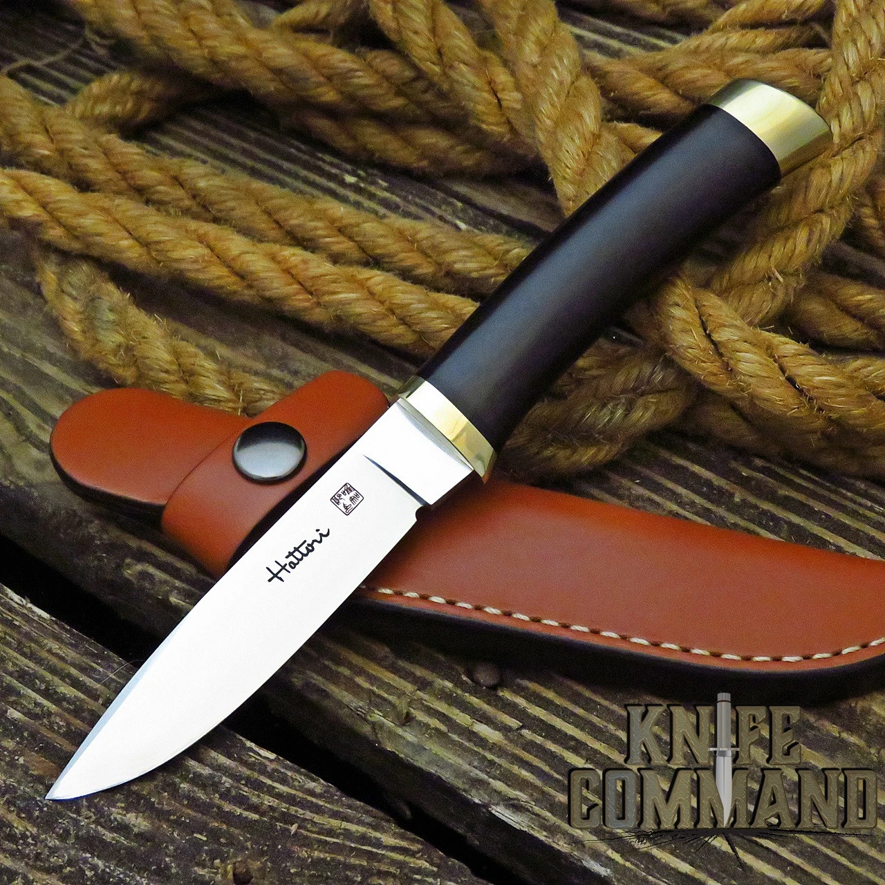 Hattori Knives Model 3718 Utility Hunter Ebony Hunting Knife 3 Hattori Knives Model 3718 Utility Hunter Ebony Hunting Knife