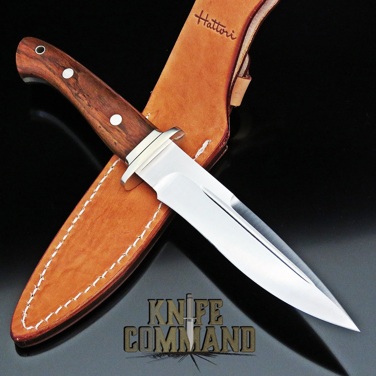 Hattori Knives FT-100C Fighter Knife Cocobolo Wood 4 Hattori Knives FT-100C Fighter Knife Cocobolo Wood - Image 2