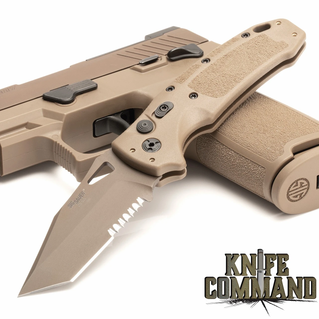 Hogue Knives Sig Sauer K320A Coyote Tan Automatic Folder 3.5" Tanto Blade - Coyote PVD Finish, Poly Frame Knife 36323 3 Hogue Knives Sig Sauer K320A Coyote Tan Automatic Folder 3.5" Tanto Blade - Coyote PVD Finish, Poly Frame Knife 36323
