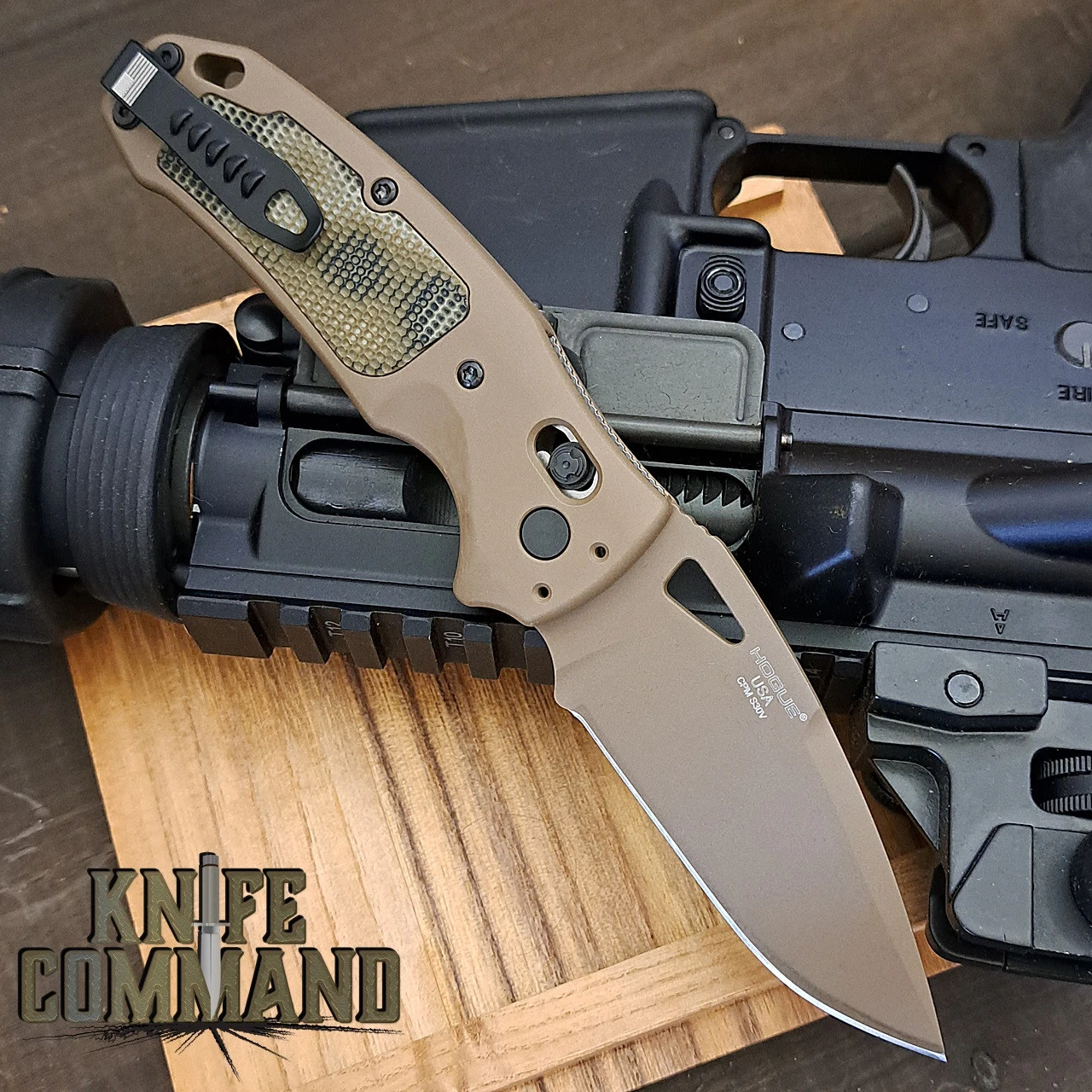 Hogue Knives Sig Sauer K320A AXG Scorpion FDE G-Mascus ABLE Lock Manual Folder 3.5" Drop Point Blade Knife 36375 4 Hogue Knives Sig Sauer K320A AXG Scorpion FDE G-Mascus ABLE Lock Manual Folder 3.5" Drop Point Blade Knife 36375 - Image 2