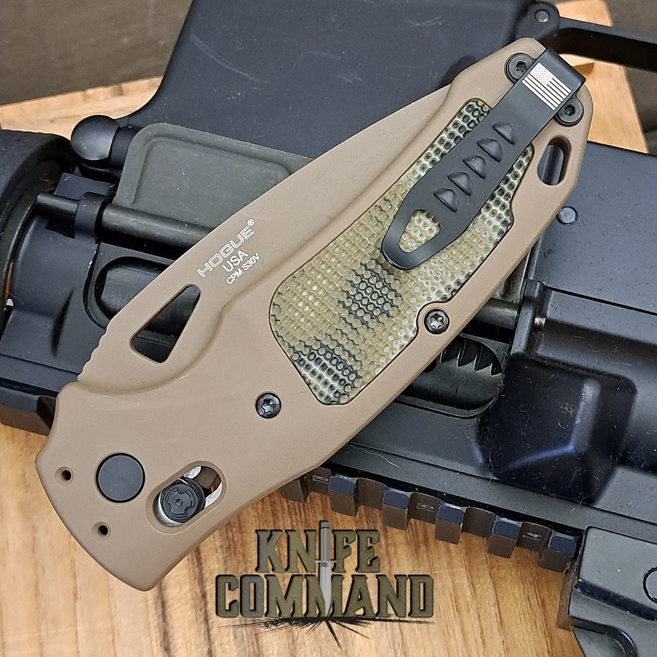 Hogue Knives Sig Sauer K320A AXG Scorpion FDE G-Mascus ABLE Lock Manual Folder 3.5" Drop Point Blade Knife 36375 5 Hogue Knives Sig Sauer K320A AXG Scorpion FDE G-Mascus ABLE Lock Manual Folder 3.5" Drop Point Blade Knife 36375 - Image 3