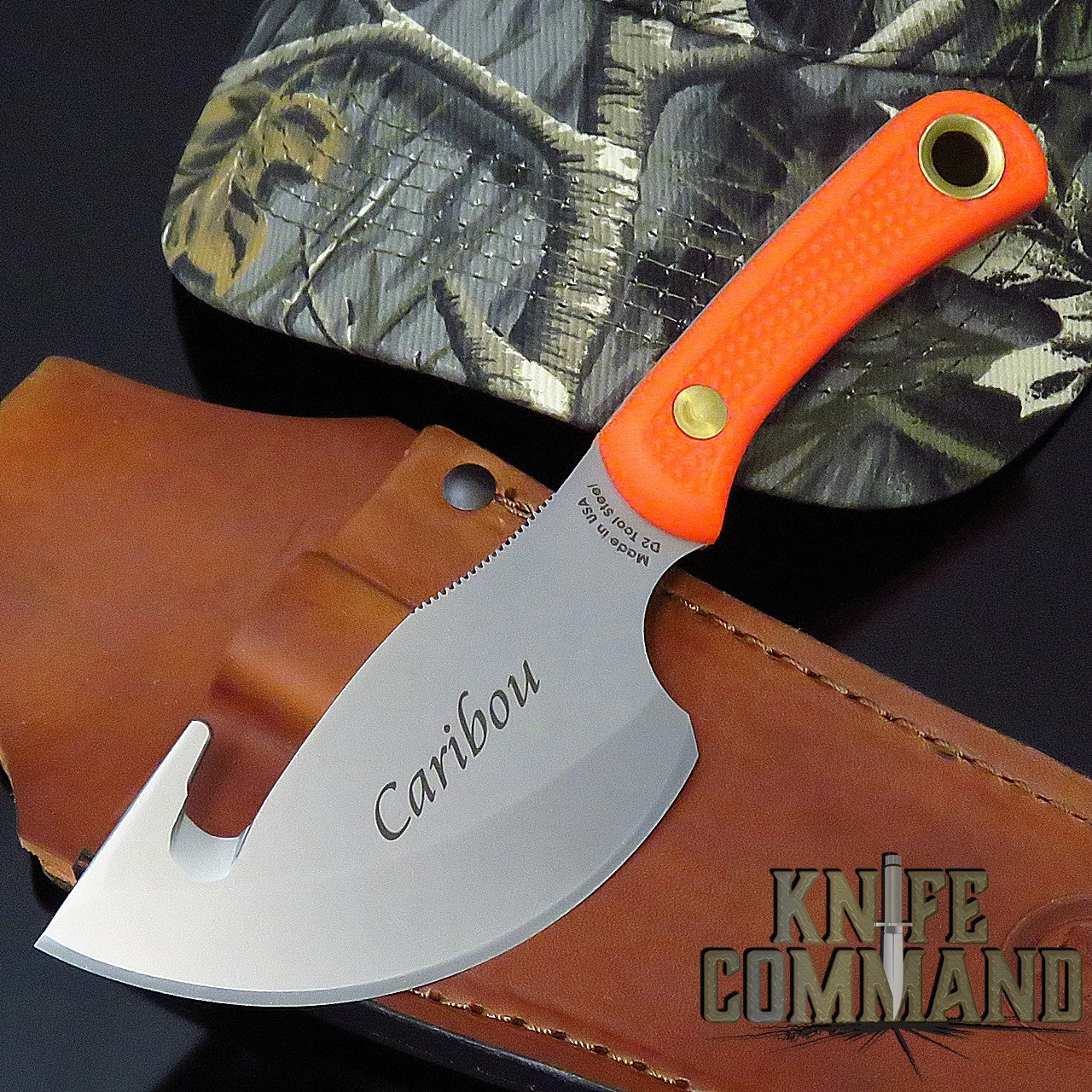 Knives Of Alaska Caribou Blaze Orange Suregrip Hunting Cleaver Knife 00017FG 3 Knives Of Alaska Caribou Blaze Orange Suregrip Hunting Cleaver Knife 00017FG