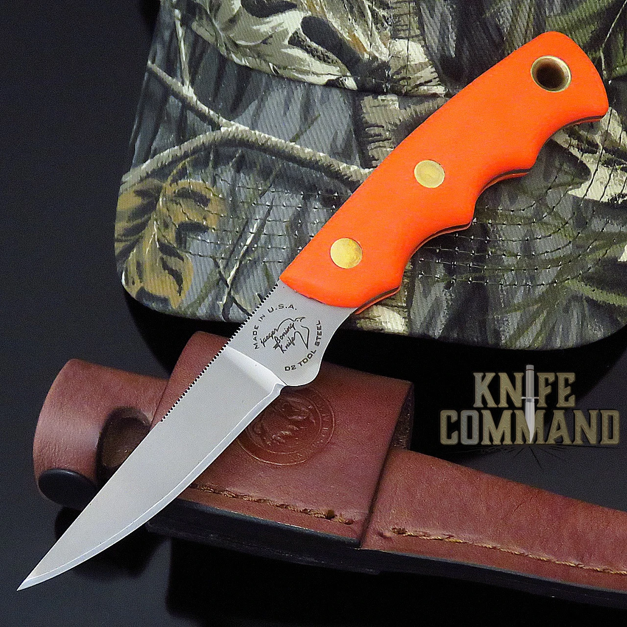 Knives Of Alaska Jaeger Blaze Orange Suregrip Hunting Boning Knife 00114FG 3 Knives Of Alaska Jaeger Blaze Orange Suregrip Hunting Boning Knife 00114FG
