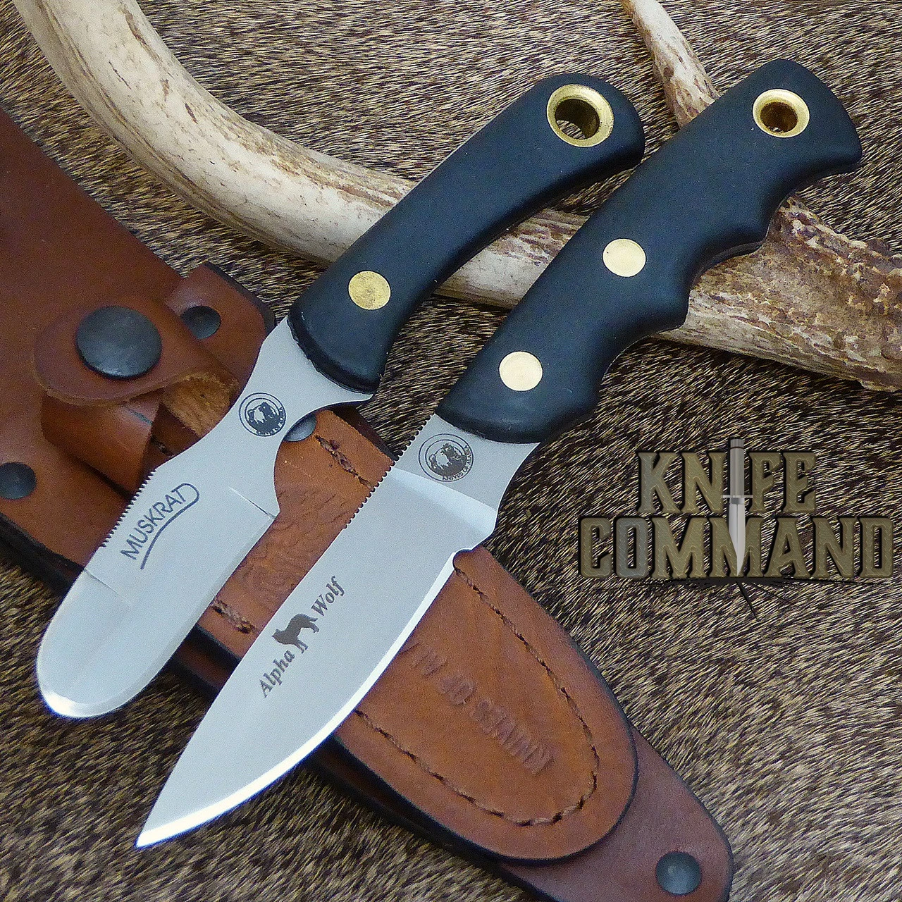 Knives Of Alaska Alpha Wolf D2 Muskrat Suregrip Hunting Knife Combo 00362FG 3 Knives Of Alaska Alpha Wolf D2 Muskrat Suregrip Hunting Knife Combo 00362FG