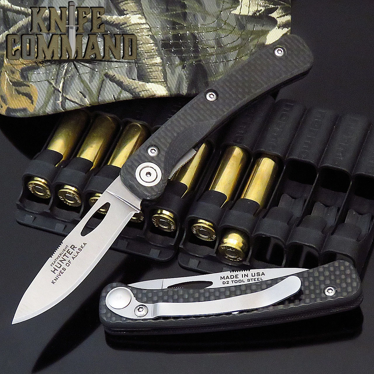 Knives Of Alaska Featherlight Hunter Pocket Knife Carbon Fiber With Clip 00454FG 3 Knives Of Alaska Featherlight Hunter Pocket Knife Carbon Fiber With Clip 00454FG