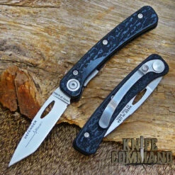 Knives Of Alaska Featherlight Defender Pocket Knife Black SureGrip With Clip 00907FG