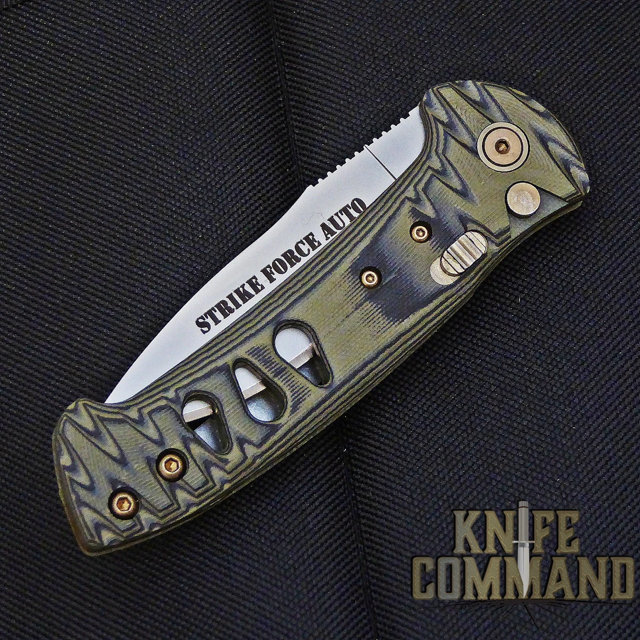 Knives Of Alaska Strike Force Automatic Knife OD / Black Micarta 00915FG 5 Knives Of Alaska Strike Force Automatic Knife OD / Black Micarta 00915FG - Image 3