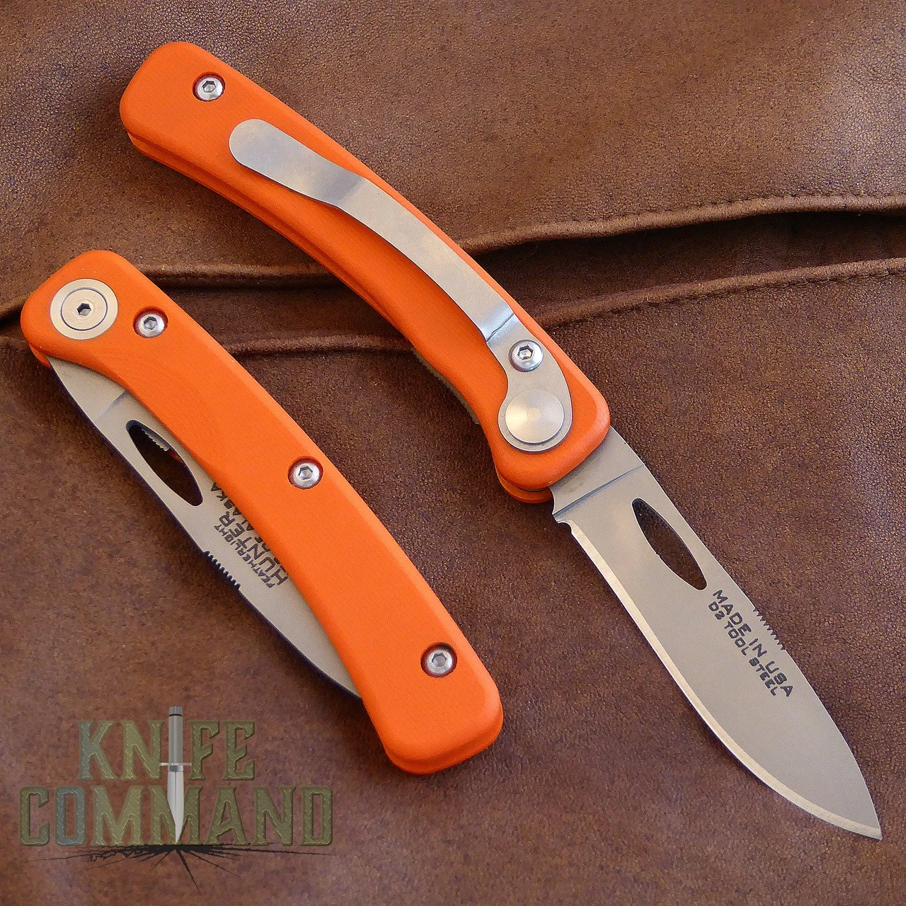 Knives Of Alaska Featherlight Hunter Pocket Knife Blaze Orange 00450FG 4 Knives Of Alaska Featherlight Hunter Pocket Knife Blaze Orange 00450FG - Image 2
