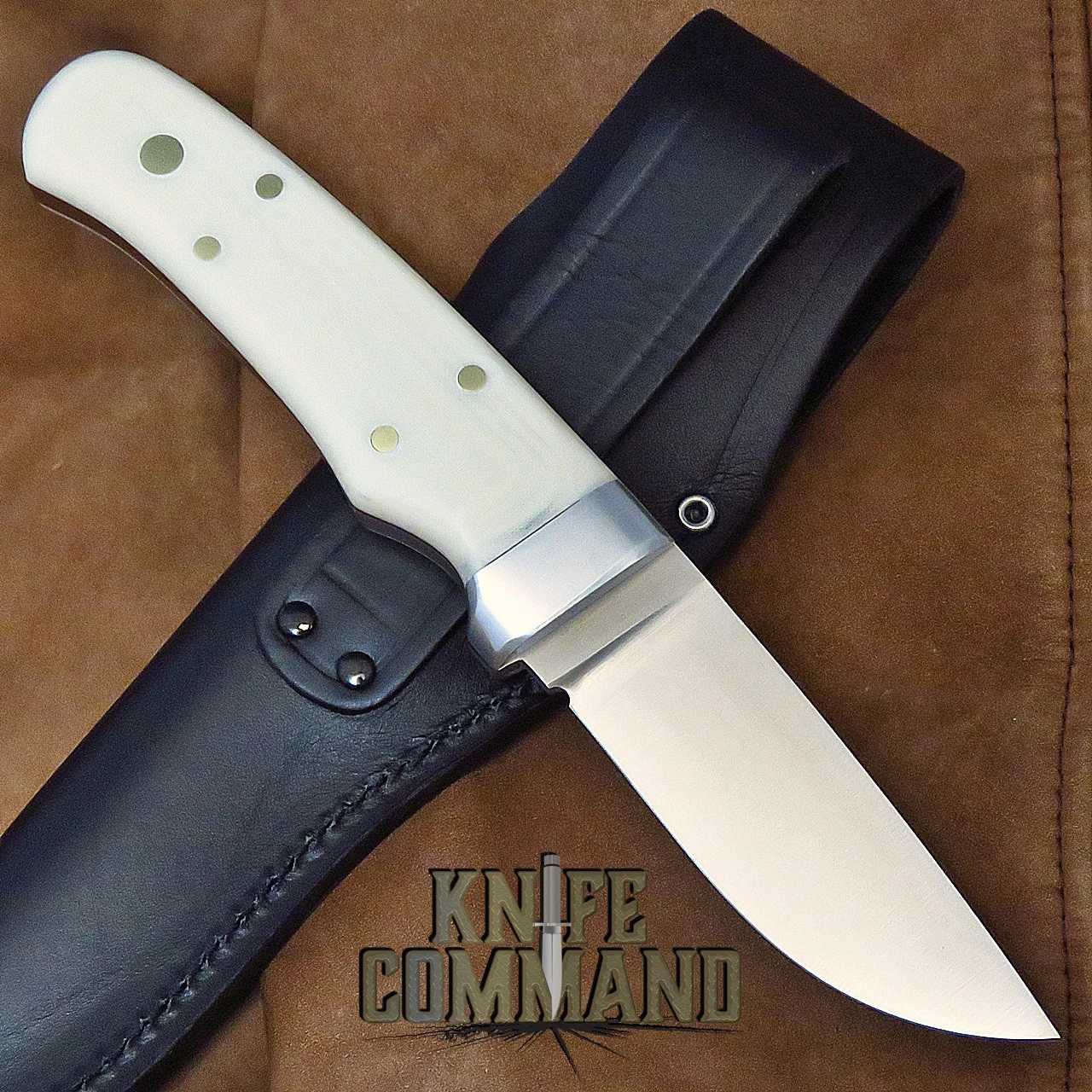 Linder Solingen White Micarta Drop Point Full Tang Hunting Knife 3-1/2" 440c 143409 4 Linder Solingen White Micarta Drop Point Full Tang Hunting Knife 3-1/2" 440c 143409 - Image 2