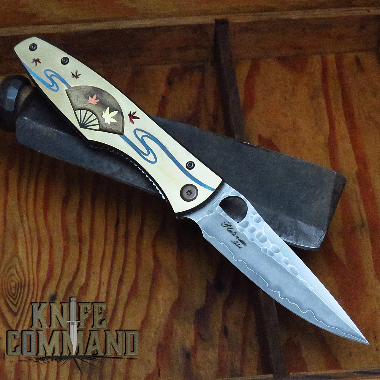 Mcusta Platinum Label Limited Edition "Shiki" Four Seasons Autumn Folder SPG2 Core San Mai Brass With Wood Inlay 4.75" Folding Knife 4 Mcusta Platinum Label Limited Edition "Shiki" Four Seasons Autumn Folder SPG2 Core San Mai Brass With Wood Inlay 4.75" Folding Knife - Image 2