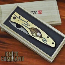Mcusta Platinum Label Limited Edition "Shiki" Four Seasons Winter Folder SPG2 Core San Mai Brass With Wood Inlay 4.75" Folding Knife -Chic Knives Store MCUSTA MCPV 006 WINTER CL 49581.1634579642.1280.1280