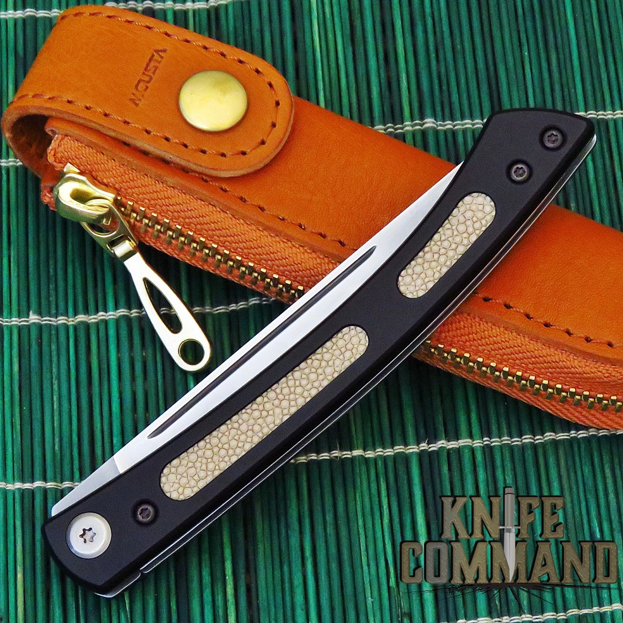 Mcusta The Executive Personal Limited Edition VG-10 Core White Singray 4.56" Folding Steak Knife 5 Mcusta The Executive Personal Limited Edition VG-10 Core White Singray 4.56" Folding Steak Knife - Image 3