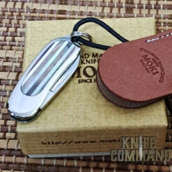 Custom Moki Pendant Necklace Knife Black And White Mother Of Pearl Striped Inlay Seki Knife Show