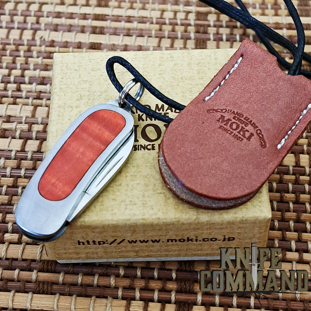 Custom Moki Pendant Necklace Knife Pink Tigerwood Inlay Seki Knife Show 3 Custom Moki Pendant Necklace Knife Pink Tigerwood Inlay Seki Knife Show