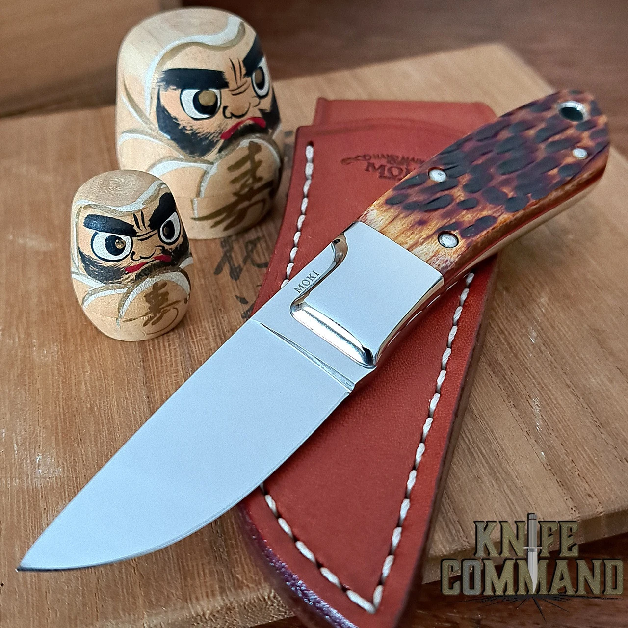 Moki Rare Limited Edition Mini Hunter Fixed Blade Knife In Jigged Bone 3 Moki Rare Limited Edition Mini Hunter Fixed Blade Knife In Jigged Bone