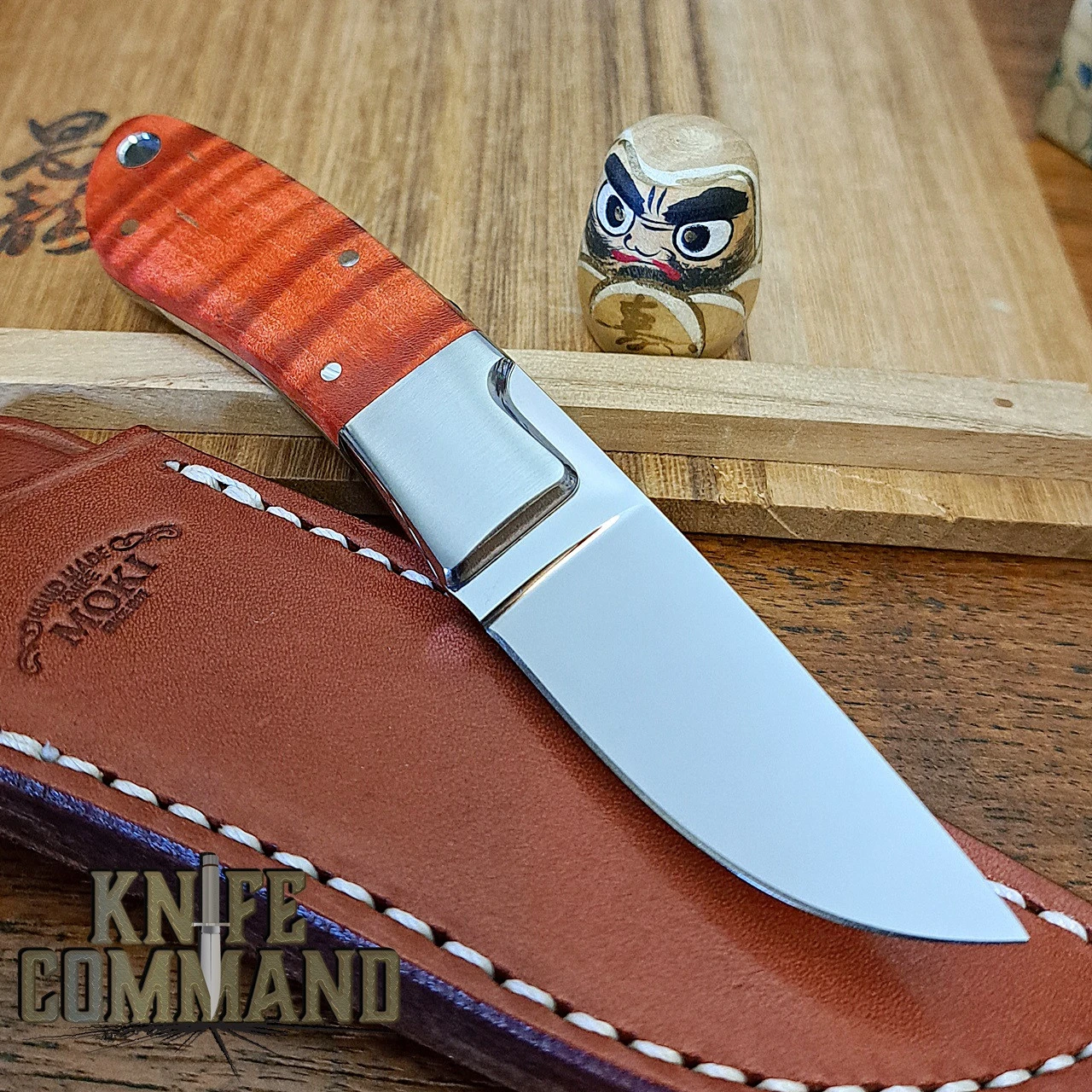 Moki Rare Limited Edition Mini Hunter Fixed Blade Knife In Red Tigerwood 4 Moki Rare Limited Edition Mini Hunter Fixed Blade Knife In Red Tigerwood - Image 2