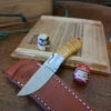 Moki Rare Limited Edition Mini Hunter Fixed Blade Knife In Yellow Tigerwood 2 Moki Rare Limited Edition Mini Hunter Fixed Blade Knife In Yellow Tigerwood -Chic Knives Store MOKI HM 540 8 YELLOW TIGER 26703.1672939982.1280.1280