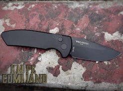 Pro-Tech Knives SBR Left Hand Short Blade Rockeye Automatic Knife LG403 LH Les George Folder Black S35VN Blade