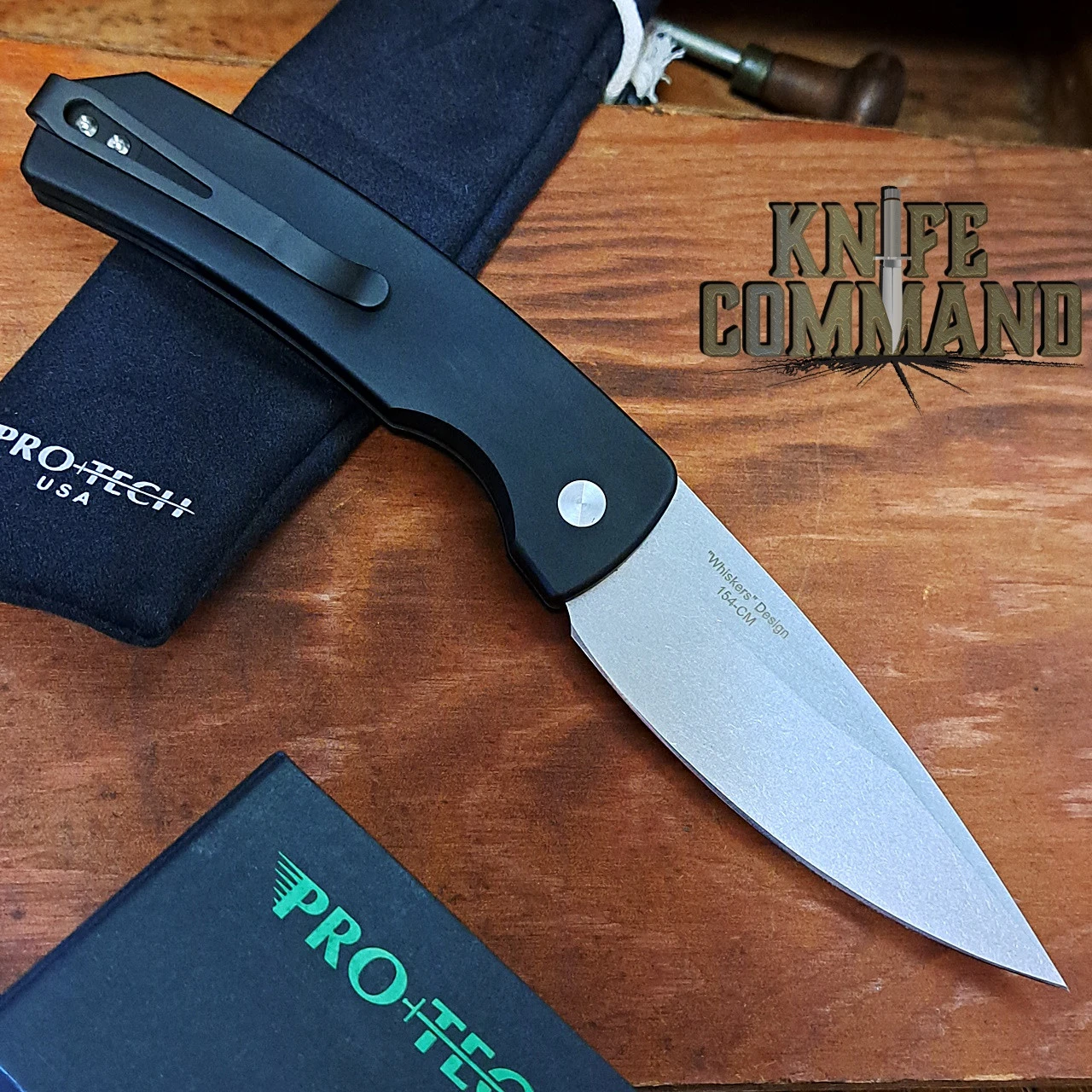 Pro-Tech Knives M2601 Mike Whiskers Allen Magic 2 Scale Release Automatic Folder Knife 154-CM Bead Blasted Blade 4 Pro-Tech Knives M2601 Mike Whiskers Allen Magic 2 Scale Release Automatic Folder Knife 154-CM Bead Blasted Blade - Image 2