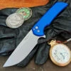 Pro-Tech Knives MX101-Blue Mordax Manual Flipper Knife Folder 3.625" Stonewash MAGNACUT Drop Point Blade -Chic Knives Store PRO TECH MX101 BLUE KC 68056.1675979201.1280.1280