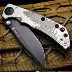 Spartan Blades Harsey Folder Special Edition Fir Trees Titanium 4" CPM S45VN Blade SF5GFIRTREES -Chic Knives Store SPARTAN HARSEY FIR TREE IG 98404.1630617208.1280.1280