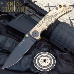 Spartan Blades Custom Harsey Folder Special Edition M4 Rifle Bronze Titanium 4" CPM S45VN Blade