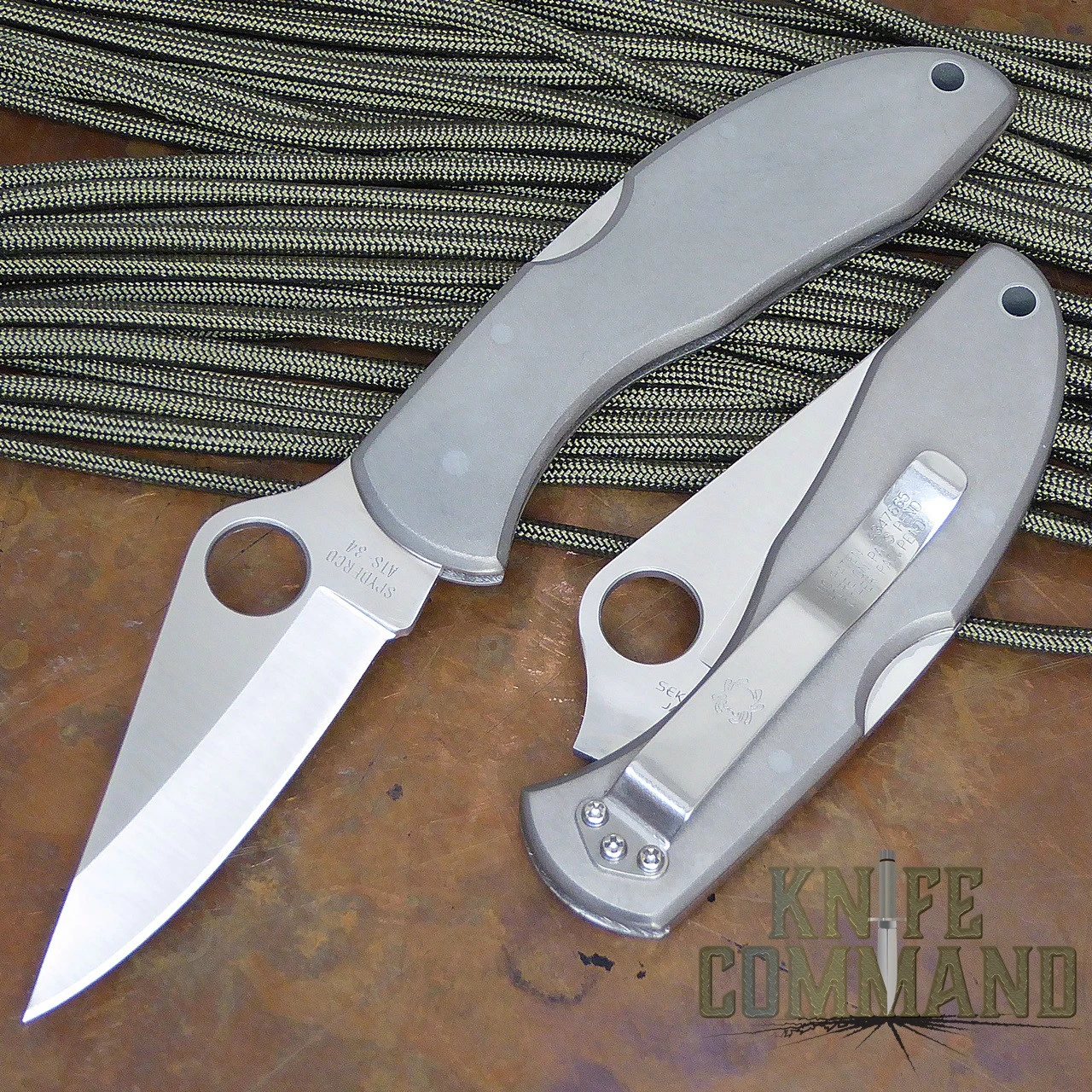 Spyderco Delica Titanium ATS-34 Plain Edge Japan Market Knife 3 Spyderco Delica Titanium ATS-34 Plain Edge Japan Market Knife