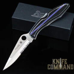 Spyderco Police Santa Fe Stoneworks Blue Line Special Knife Combo Edge