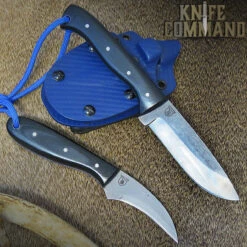 Paddy Smyth Knives Prototype Custom Stalker's Claw/ Pro Stalker Full Stalking Combo Hunting Knives, Black G-10 Blue Sheath Blueline