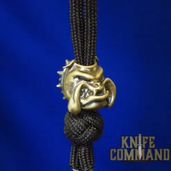 Techno Silver Bulldog Brass Knife Lanyard Bead