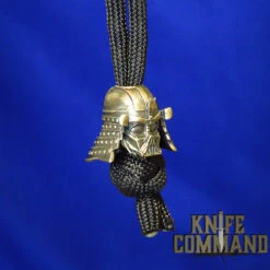Techno Silver Art Vader Samurai Skull Brass Knife Lanyard Bead