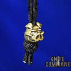 Techno Silver Chef Bacon Pig Head Brass Knife Lanyard Bead
