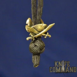 Techno Silver Pirate Skull With Sabres Brass Knife Lanyard Bead