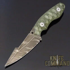 Wander Tactical Custom Barracuda Fixed Blade Knife Green Micarta / Ice Brush Blade