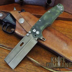 Wander Tactical Custom Franken Extreme Duty Folding Knife Green Micarta Raw