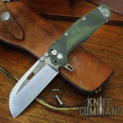 Wander Tactical Custom Franken "The Gate" Extreme Duty Folding Knife Green Micarta Wharncliffe